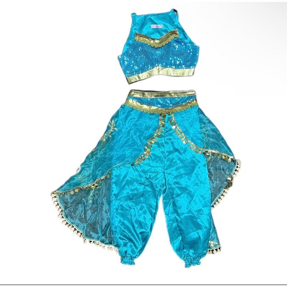 Blfuelyfimosh Princess Jasmine Costume Girls M (8) 2pc Outfit Blue
